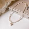 New high-end pearl double-layer necklace women's fashion light luxury exquisite, sweet and cute temperament versatile collarbone chain