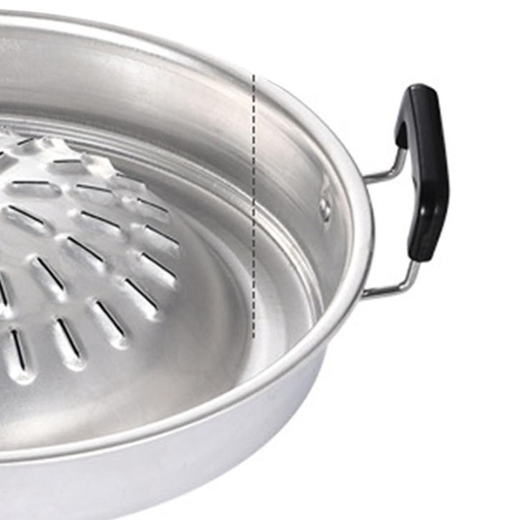Steak Grill Charcoal Pan Multifunctional Aluminum Barbecue Grill Hot Pot for Family Gathering Outdoor Picnics Small