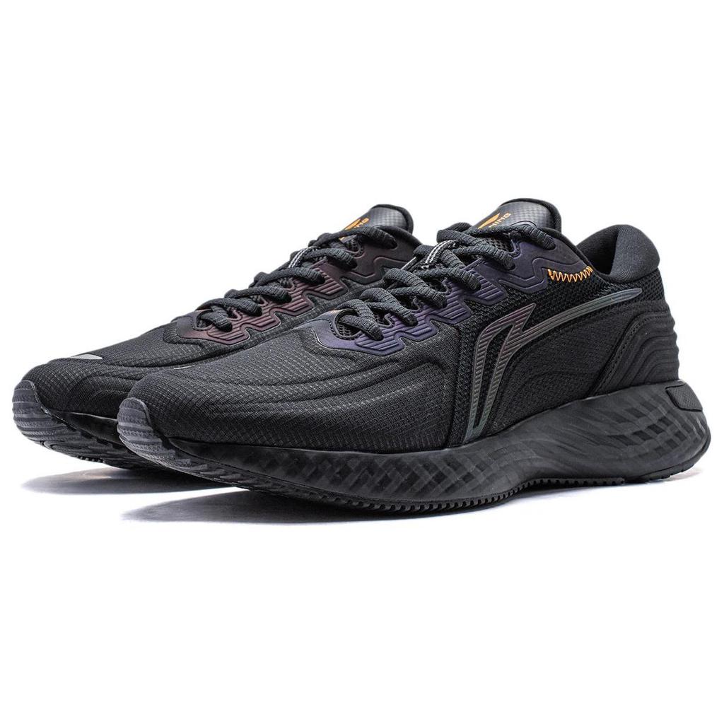 Li Ning Cloud Shield Amorti Confortable Réfléchissant Rebond Basse Tige Chaussures de Course Homme Noir ARST057-1