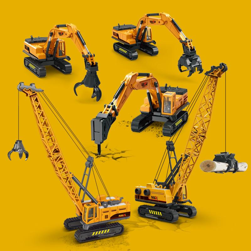 Simulated Children's Engineering Car Toy Breaker Stone Grabber Wood Grabber Crane Model Boy's Car Model Birthday Gift P128