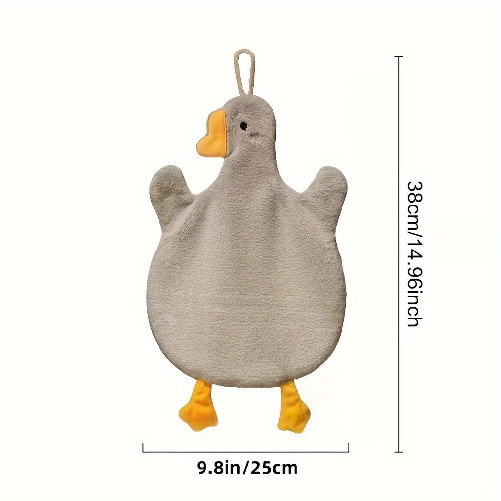 1pc Cartoon Duck Hand Towel, Strong Absorbency, Quick Dry, Hanging Kitchen Bathroom And Bedroom Hand Towel, Cleaning Supplies, Household Gadgets