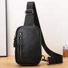 Fashion Cowhide Chest Bag Men's Casual Travel Genuine Leather Shoulder Bag Small Messenger Bag for Male Phone Coin Purses