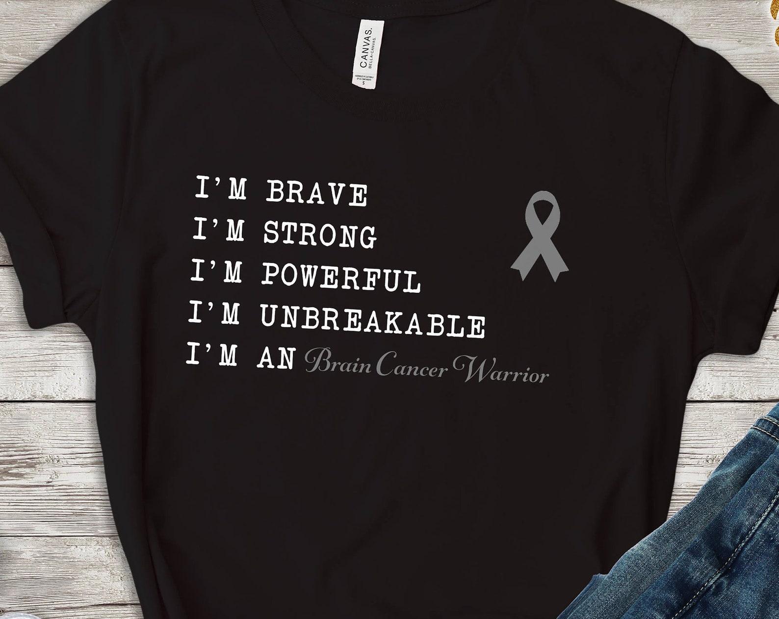 Brain Cancer Awareness Tshirt, Brain Cancer Warrior Gift, Brain Cancer Awareness Month, Gray Ribbon, Gift Shirt S