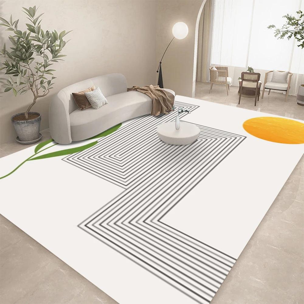Modern Abstract Line Color Block Art Carpet Living Room Decor Lounge Sofa Rug Coffee Table Floor Mat Bedroom Balcony Soft Mat