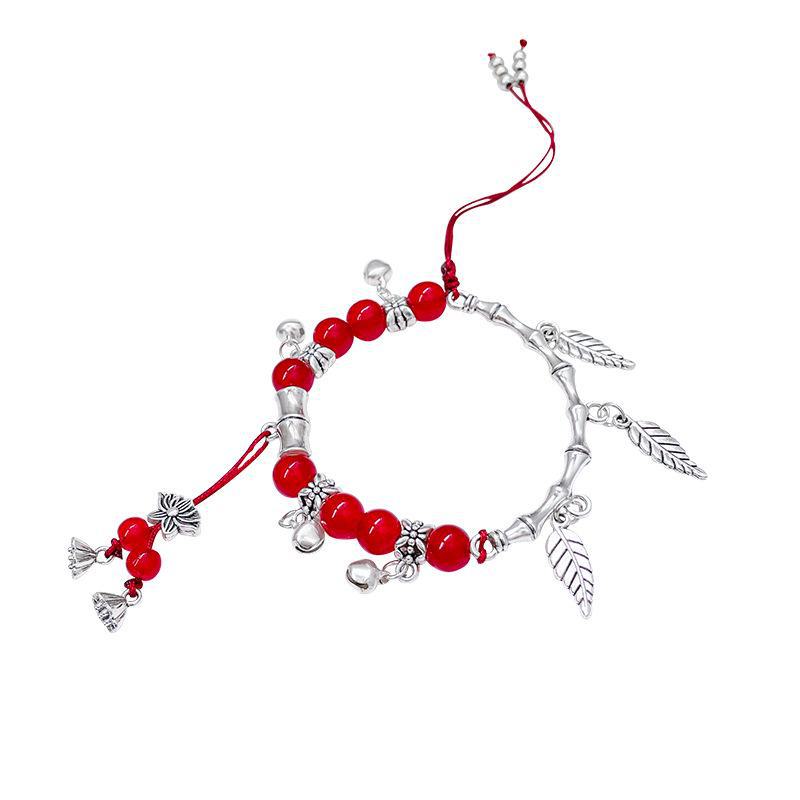 Elegant Chinese-Style Adjustable Beaded Bracelet - Ancient, High-Grade Design for Women
