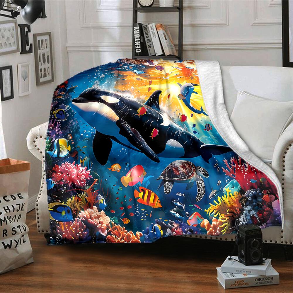 Ocean Life Adventure Blanket Soft Throw Blanket For Home Bedroom Bed Sofa Travel Office Solid Christmas Blanket