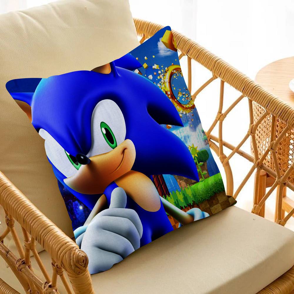S-Sonic the Hedgehog Personalized Pillow Dust Cover Bedroom Kids Party Decoration Pillowcase Birthday Children Gift