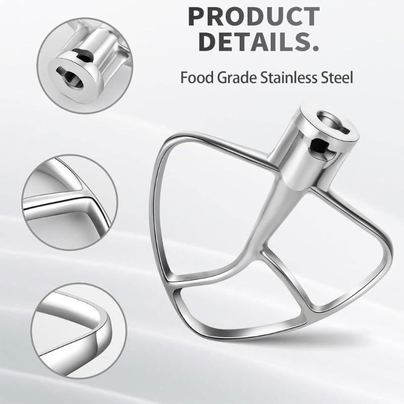 Wire Whip Flat Beater Attachment For Kitchenaid 4.5-5QT K45SS KSM75 Stand Mixer