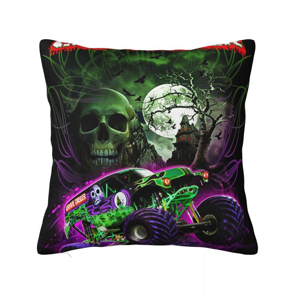 Classic Monster Jam Truck Pattern Square Pillowcase Cushion Cover Pillow Case Throw Pillow Cover for Home Sofa Living Room