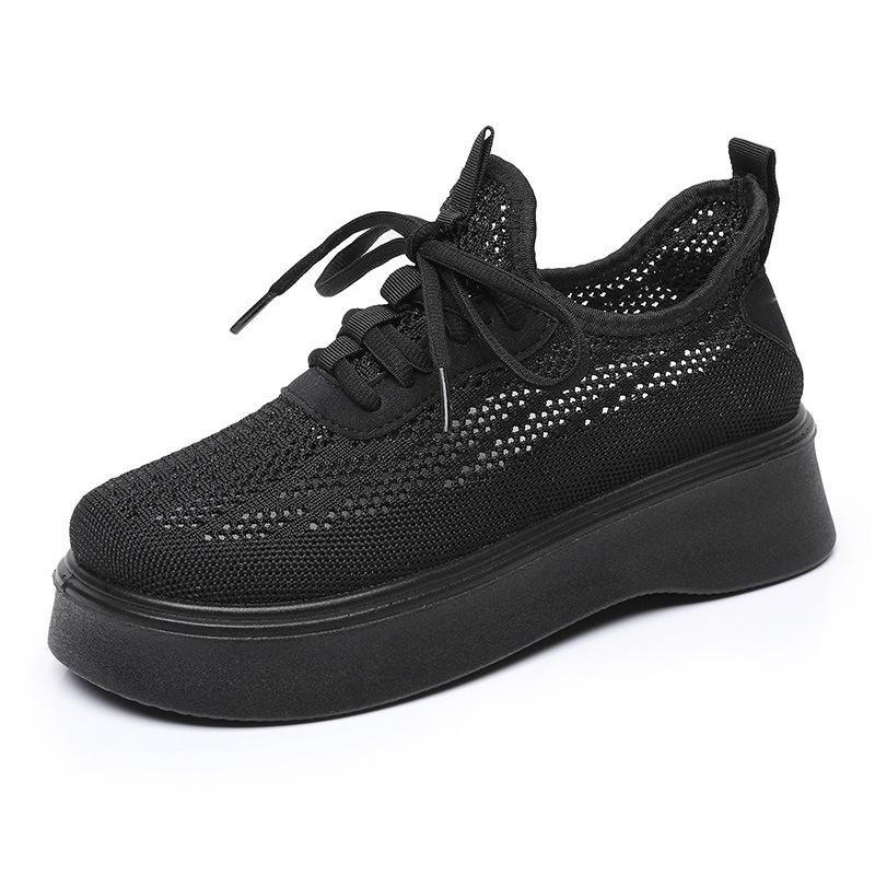 Fashion Fashion Platform Mesh Shoes Womens 2025 Summer New Breathable Comfortable Casual Shoes Platform Heightening Sneakers Women