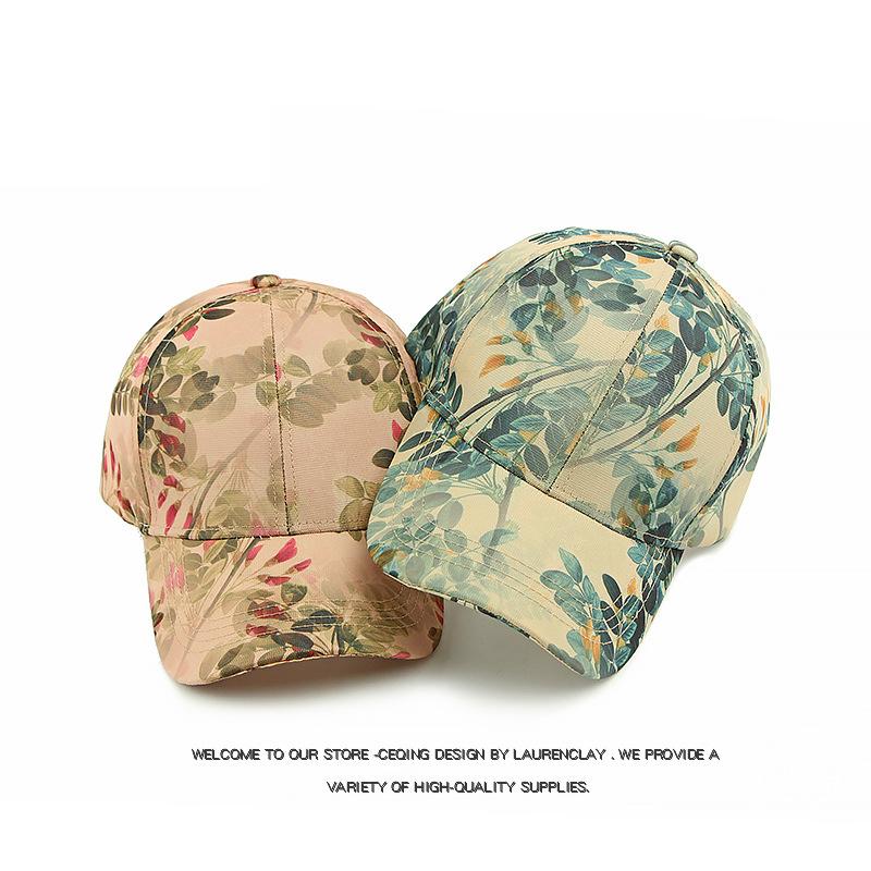 Women Baseball Cap Spring Summer Outdoor Sun Protection Sun Hat Printed Cap