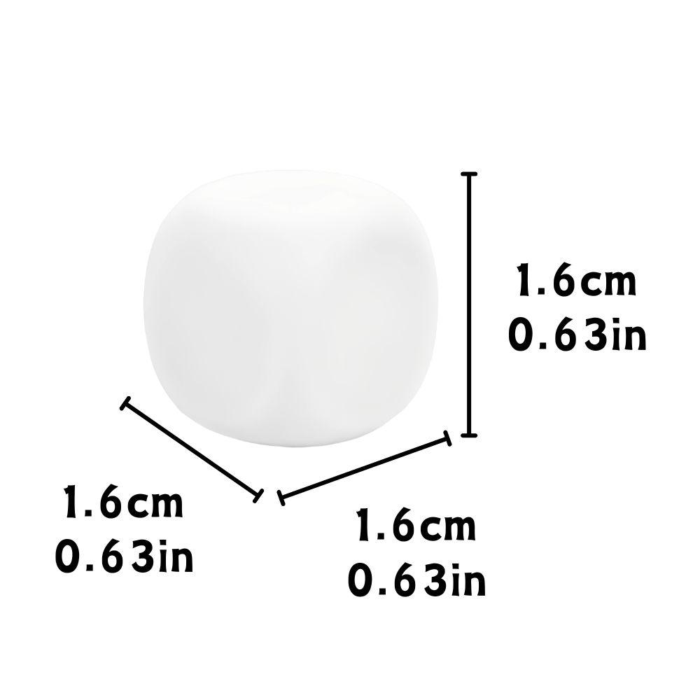 6pcs 0.63inch Plastic Blank Six-sided Dice Glossy Surface Writable Doodle DIY Sticker Team Party Board Game Accessories YMY