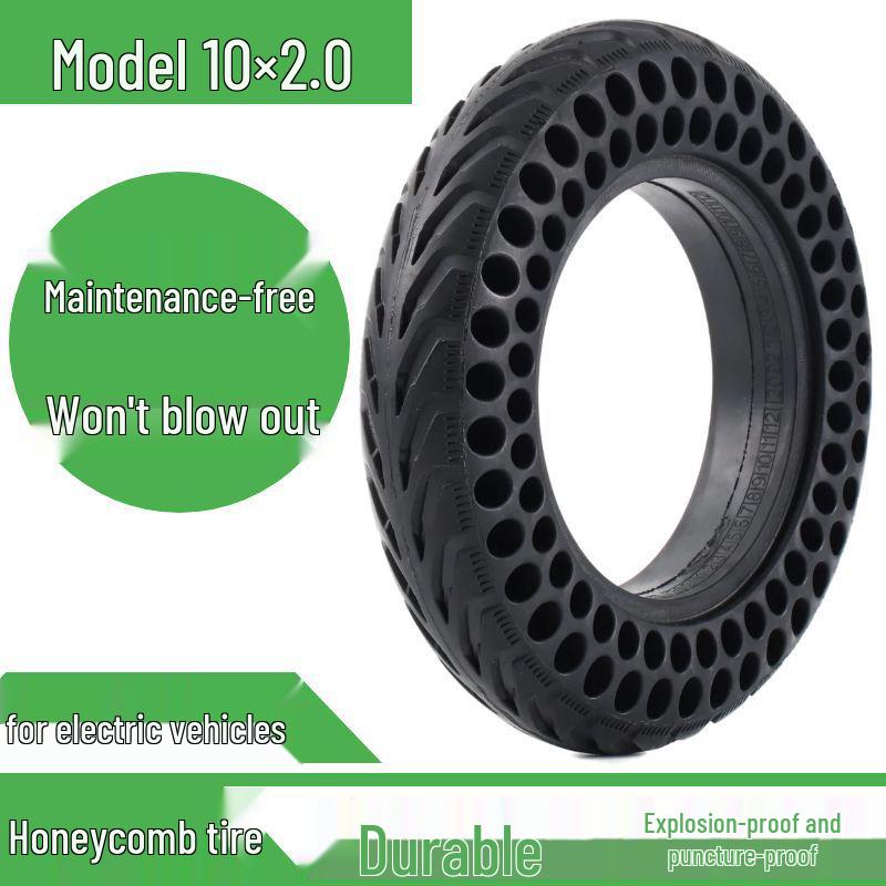 10-Inch Solid Rubber Explosion-Proof Tire for Electric Scooter (10x2.50 or 10x2.125) - No Inflation Needed