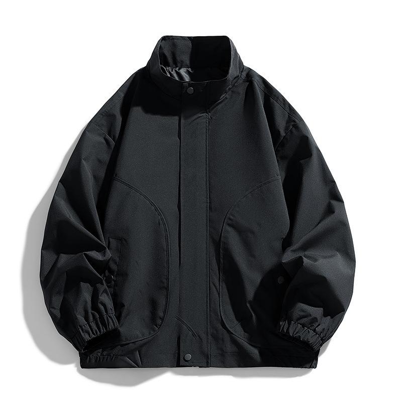 Men's Spring and Autumn Stand-up Collar Jacket Jacket Men's Casual Loose Korean Version of Trendy Workwear Versatile Fashion Men's Top