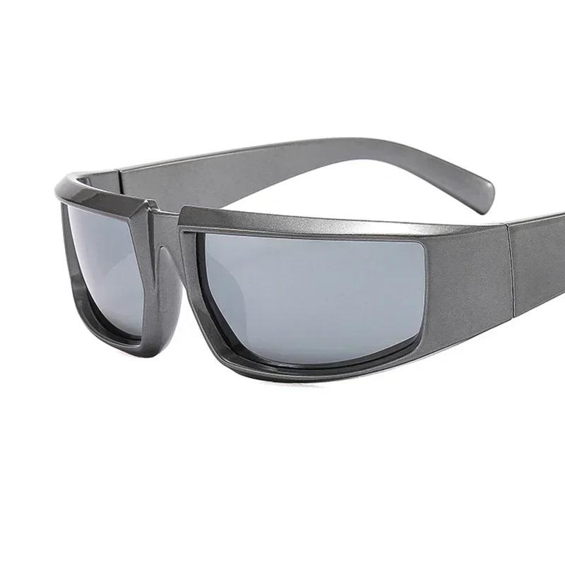 

Sports Style Y2K Sunglasses Women Punk Goggle Brand Style Designer Sun Eyeglasses Men Silver Color Shades UV400 Glasses Oculos Glasses De Sol As Picture