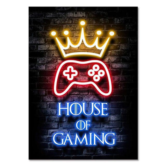 Gaming Room Decoration Poster Wall Art Video Game Canvas Painting Playroom Decor Picture for Gamer Boy Bedroom Prints Decor