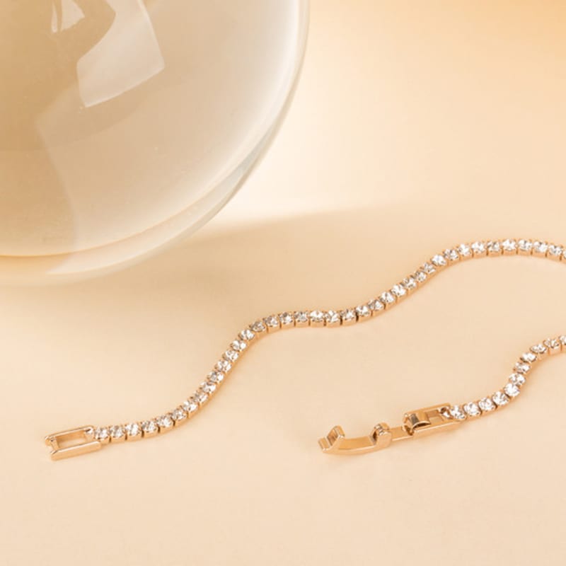 AUGUST ALICE Crystal Line Bracelet_Champagne Gold