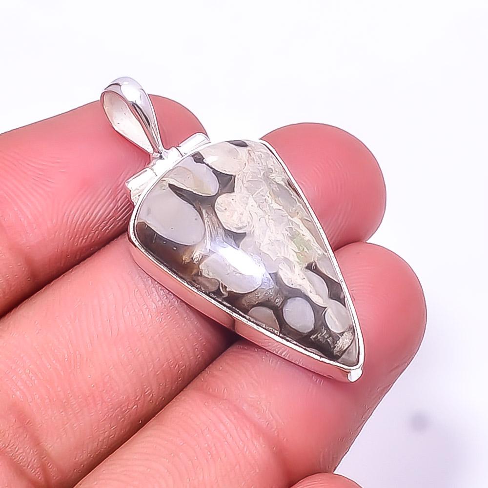 

Petrified Peanut Wood Jasper -Australia 925 Sterling Silver Pendant 1.56 P61