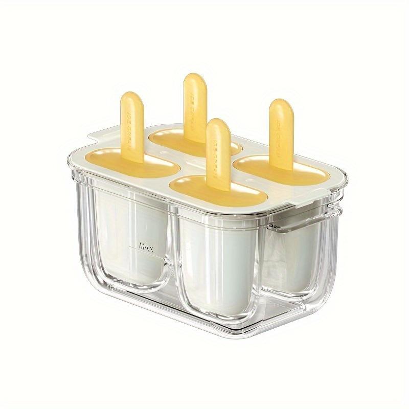 1PC Easy Release Popsicle Machine Leak-proof Cover Freeze Safe for Juice and Fruit Making 4 Homemade Popsicle Moulds