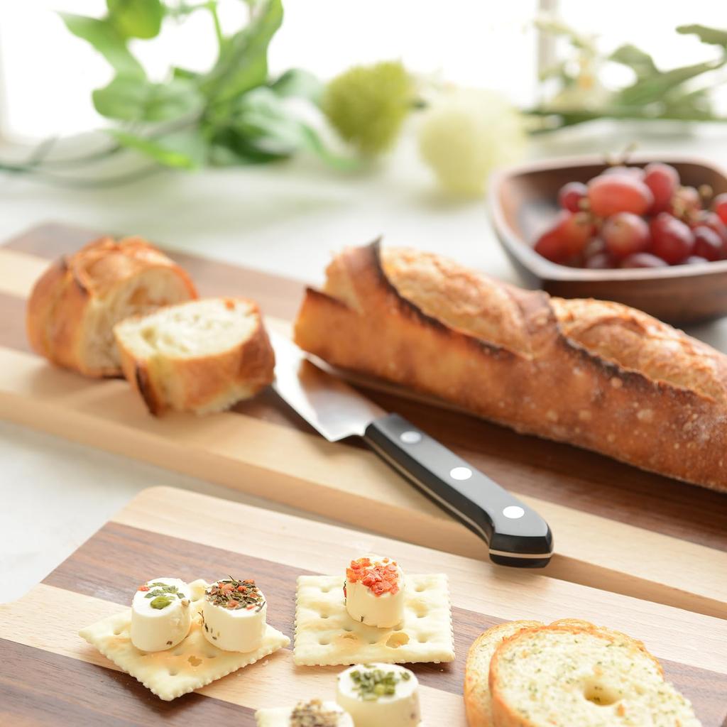 KATOMOKU Cutting Board, Large, km-39L, Solid Wood, Perfect for Photos, Kitchen, Outdoors, 56cm x 15cm x 1.5cm