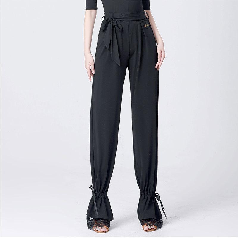 Women Elastic Waist Latin Dance Pants Dance National Standard Dance Ballroom Professional Modern Practice Pant
