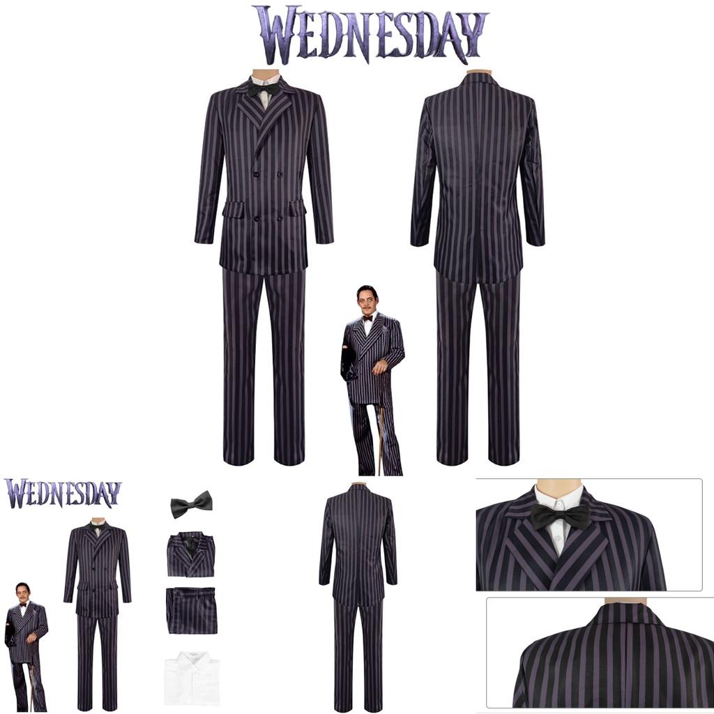 Gomez Addams Cosplay Kostüm Aus der Addams Family Halloween Outfit Anzug