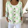 Women's Fashion Long Sleeve Christmas Snowman Snowflake Print Jacket Cardigan