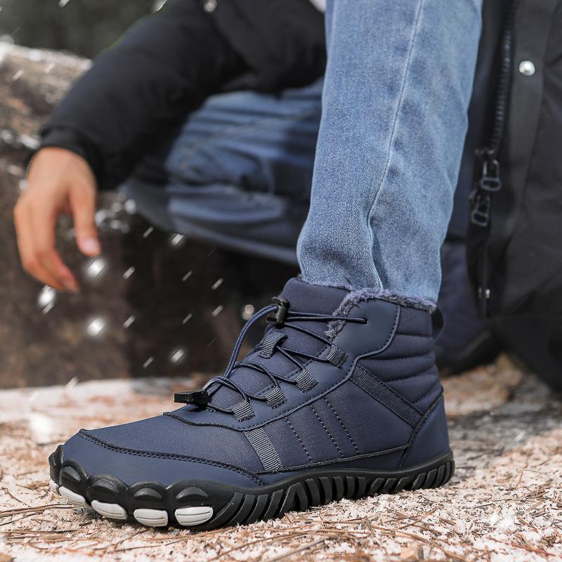 Cotton shoes winter new five-finger cotton boots short tube piled thickened couple walking shoes casual warm snow boots