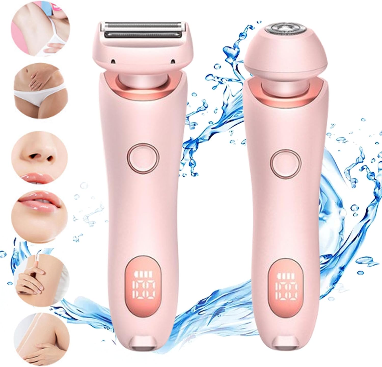 

Portable Electric Shaver for Women - Wet & Dry Use for Armpit, Private Parts, Legs, Arms (Pink) United States