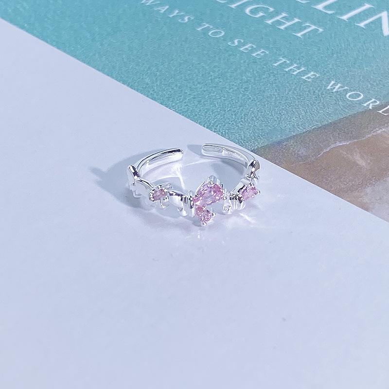 Light Luxury Full Diamond Inlaid Zircon Super Flash High-End Open Ring Niche Exquisite Elegant Personalized Ring