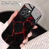 Patrón de textura de lava roja Para iPhone 16 15 14 13 Plus 12 mini 11 Pro Max XR Xs Max X 7 8 6 6S 2022 Funda de teléfono de cristal elíptica