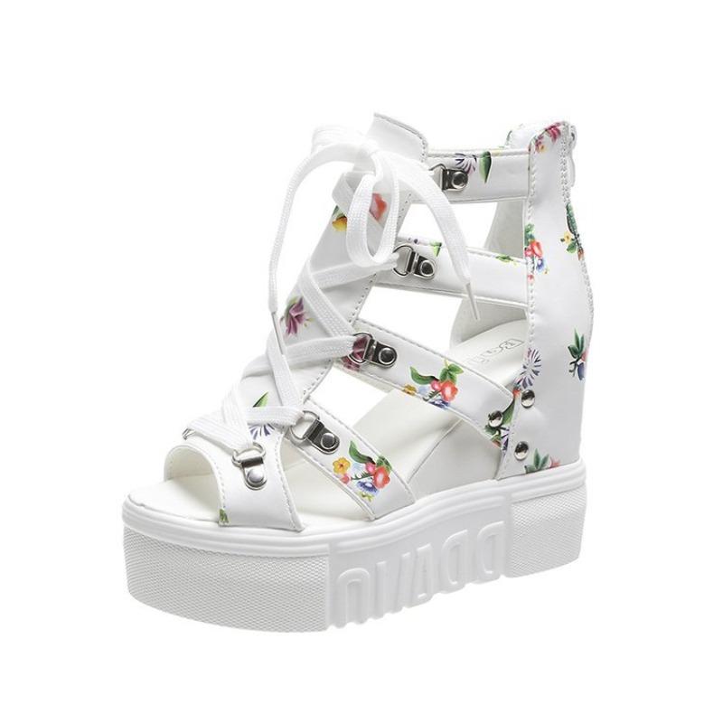 Fashion Women Shoes 2025 Summer Sandals 11CM Wedges Platform Peep Toe Sandals Woman Rome High Heels Casual Shoes Sandalias De Mujer
