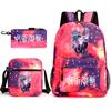 Teen Animation Backpack Elementary School Student Fashion School Bag Three-piece Set