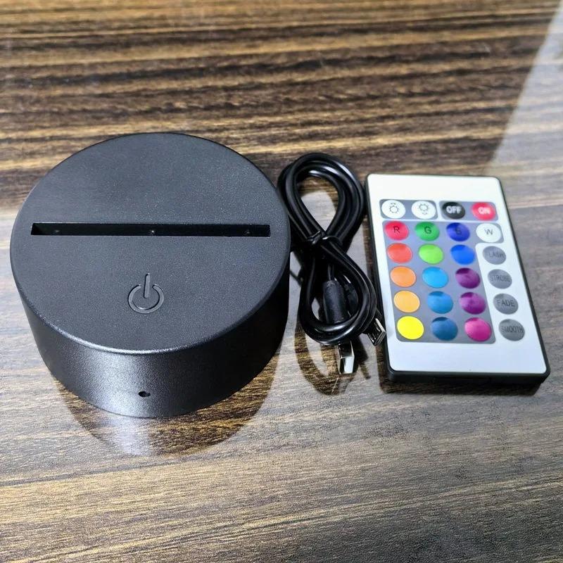 1pc LED Lamp Base with 7 Adjustable Colors Touch Remote Control Multi Style Night Light Base for Bedroom Home Decor