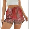 Ladies Casual Fashion High Waist Floral Elasticated Waist Shorts