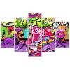 Five Piece Picture Canvas Print Graffiti