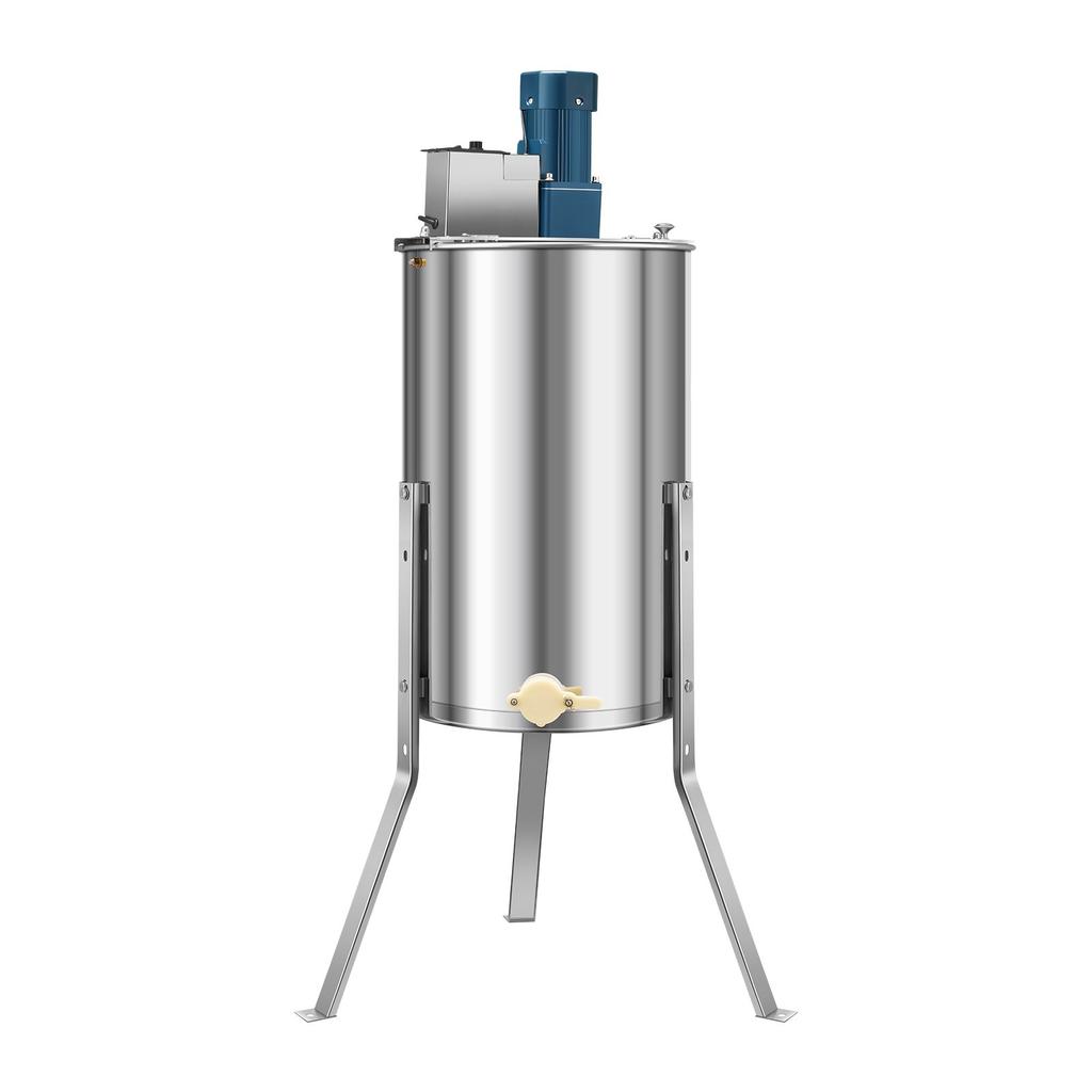 VEVOR Electric Honey Extractor, 3 Frame Honey Spinner with Transparent Lid, 140W Stainless Steel Honeycomb Drum Spinner, Height Adjustable