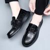 Men's Shoes Spring and Summer New Business Casual Leather Shoes Men's Genuine Leather Soft-soled Beanie Shoes Men's One-pedal