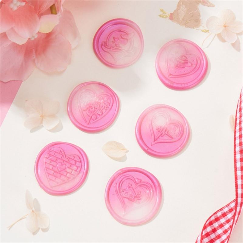 2Pcs Love Heart Seal Stamp, Wedding Themed Seal Stamp Head for Seal Invitations, Valentines Card, Package Embellishment