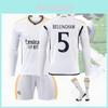2324 Real Madrid Long Sleeve Soccer Jersey For Kids Suitable For All Seasons Unisex Various Sizes
