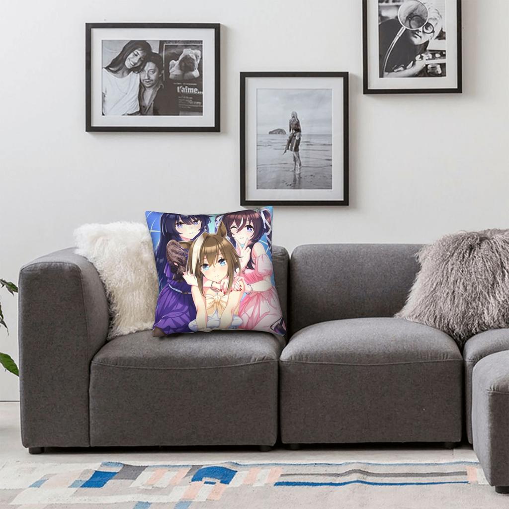 Umamusume Pillow Case  Comfy Pillow Cover For Sofa Home Decoration Cute Funny Pillowcases