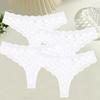 FINETOO 4Pcs Women Lace Floral Underwear Sexy Hollow Out Thongs Breathable Low Waist Panties Girls Invisible Stretchy Lingerie