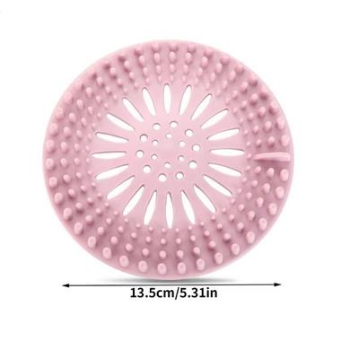 Hair Filter Silicone Hair Catcher Shower Drain Easy Clean Round Sink Drain Strainer Anti Clogging Sink Drain Kitchen Tool