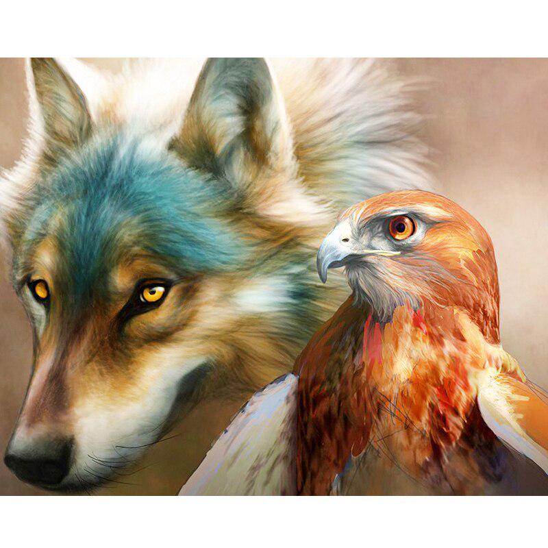 5d Diy Diamond Painting Arrives Wolf and Eagle Diamond Mosaic Cross Stitch Patterns Embroidery