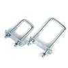 2Sets Iron Square Clamp Right Angle U-bolt Squa Bolt Durable Pipe U-clamp