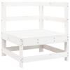 L Shaped Sofa with Cushions White Solid Pine Wood