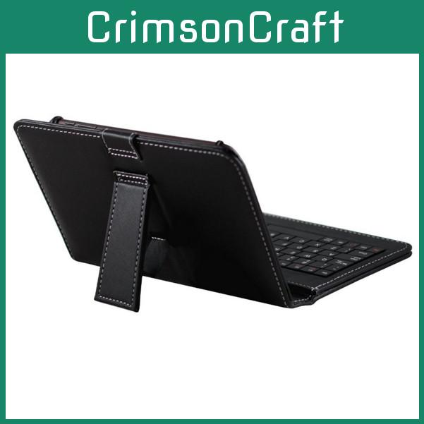 Universal 7-inch Tablet Pc Keyboard Flip Stand Case With Premium Pu Leather Protection