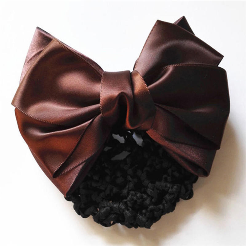 Bow Barrette Lady Hair Clip Cover Bowknot Bun Snood Women Hair Accessories