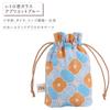 inBlooom Inkaraku Drawstring Bag, Women's Fabric Pouch, Small Storage Pouch for Small Items, with Gusset (Retro Window Glass, Apricot Blue)