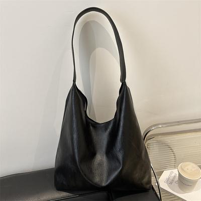 Large Capacity Solid Color Tote Bag 2025 Autumn New Casual Shoulder Bag Fashionable Personalized Handbag